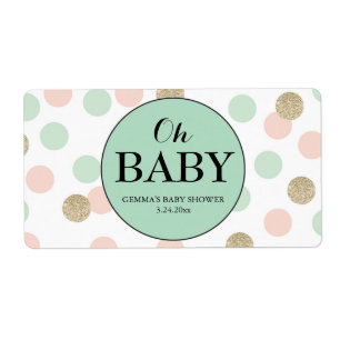 Oh Baby shower Mini Champagne Label Gender Neutral