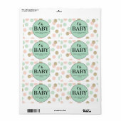 Oh Baby shower Mini Champagne Label Gender Neutral (Full Sheet)