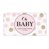 Oh Baby shower Mini Champagne Label Girl (Voorkant)