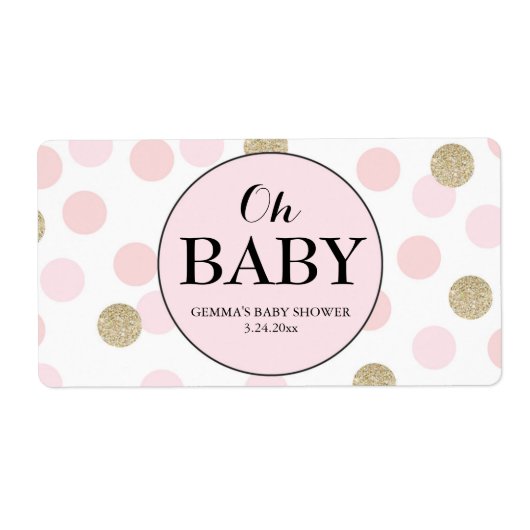 Oh Baby shower Mini Champagne Label Girl (Voorkant)