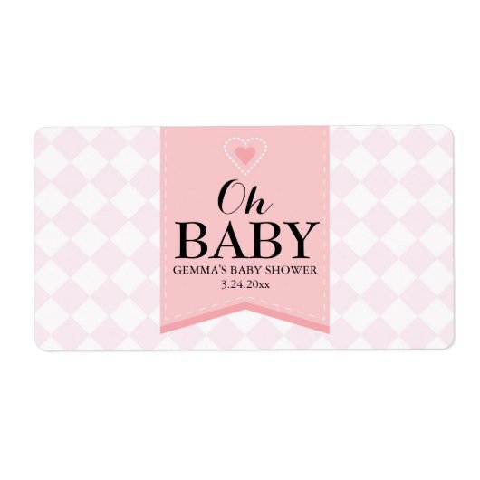 Oh Baby shower Mini Champagne Label Girl (Voorkant)