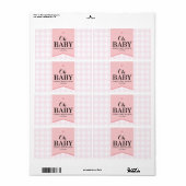 Oh Baby shower Mini Champagne Label Girl (Full Sheet)
