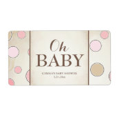 Oh Baby shower Mini Champagne Label Girl (Voorkant)