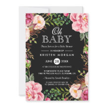Oh Baby shower Modern Beauful Floral Wreath