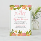 Oh Baby shower Modern Chic Natuur Flowers Kaart (Staand voorkant)