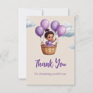 Oh Baby Shower Paars Bedankkaart