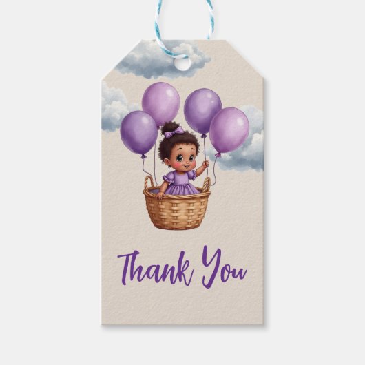 Oh Baby Shower Paars Cadeaulabel (Voorkant)