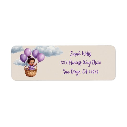 Oh Baby Shower Paars Etiket (Voorkant)