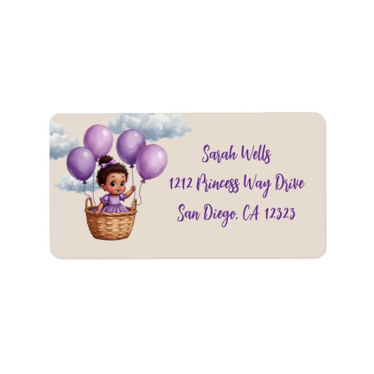 Oh Baby Shower Paars Etiket (Voorkant)