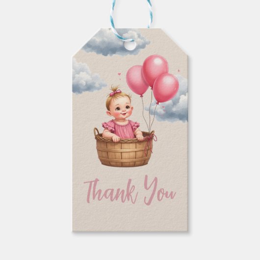 Oh Baby Shower Pink Cadeaulabel (Voorkant)