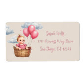 Oh Baby Shower Pink Etiket (Voorkant)