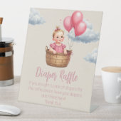 Oh Baby shower Pink Reclamebord Met Voetstuk (Insitu)