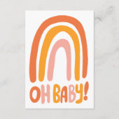 OH BABY SHOWER Rainbow CUSTOM QR CODE Informatiekaartje (Achterkant)