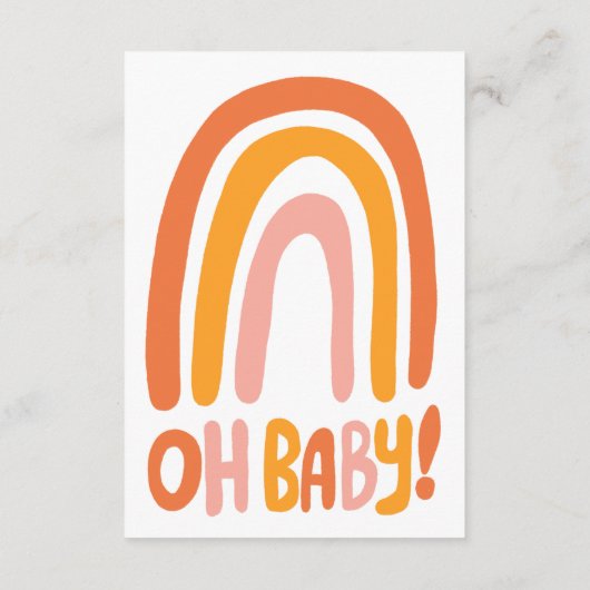 OH BABY SHOWER Rainbow CUSTOM QR CODE Informatiekaartje (Achterkant)