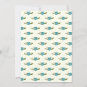 Oh Baby shower rood en turquoise moderne bloemrijk Kaart (Achterkant)