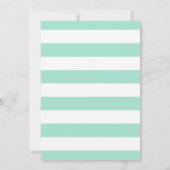 Oh Baby shower Roze Floral Mint Green Stripes Kaart (Achterkant)