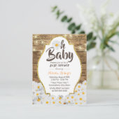 Oh Baby shower Rustic Daisy Flowers String Lights Kaart (Staand voorkant)