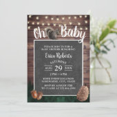 Oh Baby shower Rustic Forest Squirrel Kaart (Staand voorkant)