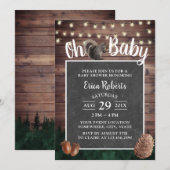 Oh Baby shower Rustic Forest Squirrel Kaart (Voorkant / Achterkant)