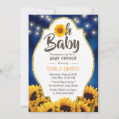Oh Baby shower Rustic Sunflower Blue Kaart (Voorkant)
