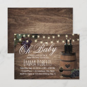 Oh Baby shower Rustiek wijnvat Land Kaart (Voorkant / Achterkant)