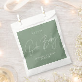 Oh Baby shower script modern sage groen dank u Bedankzakje (Geknipt)