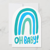 OH BABY SHOWER Sweet Blue Rainbow CUSTOM Arch Kaart (Achterkant)