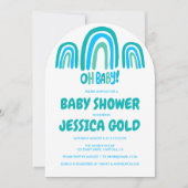OH BABY SHOWER Sweet Blue Rainbow CUSTOM Arch Kaart (Voorkant)