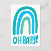 OH BABY SHOWER Sweet Blue Rainbow CUSTOM Informatiekaartje (Achterkant)