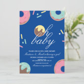 Oh Baby shower Sweet Cake Pop Donut Uitnodiging (Staand voorkant)