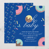 Oh Baby shower Sweet Cake Pop Donut Uitnodiging (Voorkant / Achterkant)