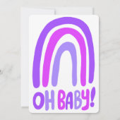 OH BABY SHOWER Sweet Paarse Regenboog CUSTOM Kaart (Achterkant)