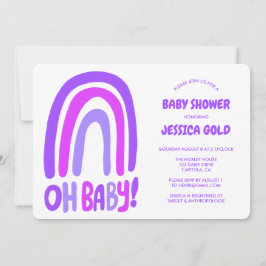 OH BABY SHOWER Sweet Paarse Regenboog CUSTOM Kaart