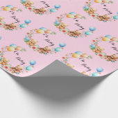 Oh Baby shower teddies & ballonnen Cadeaupapier (Hoek)