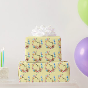 Oh Baby shower teddies & ballonnen Cadeaupapier
