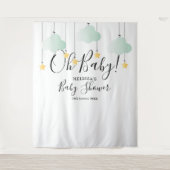 Oh Baby Shower Twinkle Stars Fotohokje Achtergrond Wandkleed (Voorkant)
