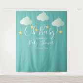 Oh Baby Shower Twinkle Stars Photo Booth Achtergro Wandkleed (Voorkant)
