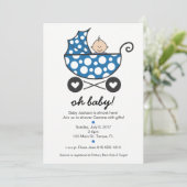 oh baby shower uitnodiging (Staand voorkant)