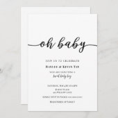 Oh Baby shower uitnodiging (Voorkant / Achterkant)
