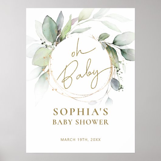 Oh Baby shower Welkomstbord Poster (Voorkant)