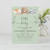 Oh Baby shower Woodland Cute Animals Kaart (Staand voorkant)