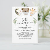 Oh Baby shower Woodland Eucalyptus Kaart (Staand voorkant)