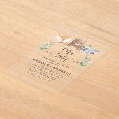 Oh Baby shower Woodland Greenery Acryl Uitnodigingen (Laagn)