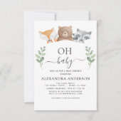 Oh Baby shower Woodland Greenery Kaart (Voorkant)