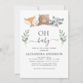 Oh Baby shower Woodland Greenery Kaart (Voorkant)