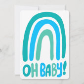 OH BABY SHOWER Zoete Blauwe Regenboog OP MAAT Kaart (Achterkant)