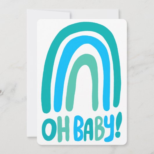 OH BABY SHOWER Zoete Blauwe Regenboog OP MAAT Kaart (Achterkant)