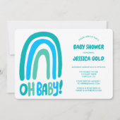 OH BABY SHOWER Zoete Blauwe Regenboog OP MAAT Kaart (Voorkant)