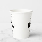 Oh Baby shower Zwart Wit Papieren Bekers (Rechts)