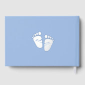 Oh Baby Silver Foil Blue Baby Feet Boy Shower Gastenboek (Achterkant)
